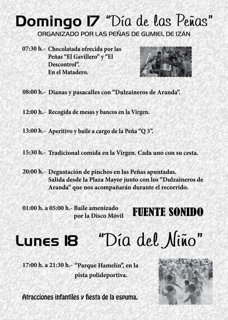 PROGRAMA DE FIESTAS DE GUMIEL DE IZÁN